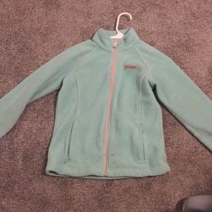 Teal and pink sweater